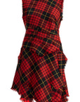 Alexander Mcqueen distressed wool tartan mini dress