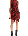 Alexander Mcqueen distressed wool tartan mini dress