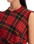 Alexander Mcqueen distressed wool tartan mini dress