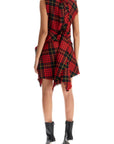 Alexander Mcqueen distressed wool tartan mini dress