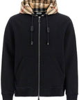 Burberry samuel sweatshirt with check hood