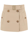 Burberry gabardine mini trench skirt