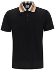 Burberry cody polo shirt with check collar