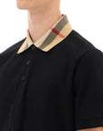 Burberry cody polo shirt with check collar