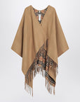 Burberry Beige wool cape with Check pattern