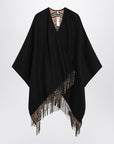 Burberry Black wool cape with Check pattern