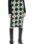 Burberry "knitted diamond pattern midi skirt