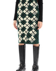 Burberry "knitted diamond pattern midi skirt