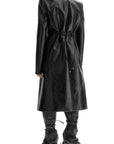 Alexander Mcqueen waterproof leather jacket with voluminous shoulders