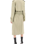 Burberry long leather trench coat