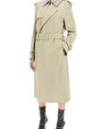 Burberry long leather trench coat