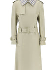 Burberry long leather trench coat