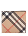 Burberry men's beige black red checkered zip wallet