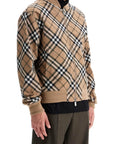 Burberry ered harrington jacket in wool blend