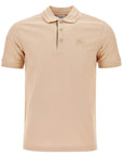 Burberry beige cotton polo with ekd embroidered logo