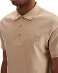 Burberry beige cotton polo with ekd embroidered logo