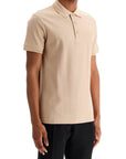 Burberry beige cotton polo with ekd embroidered logo