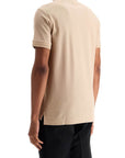 Burberry beige cotton polo with ekd embroidered logo