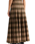 Burberry ered wool blend maxi kilt skirt