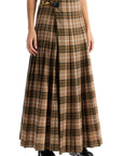 Burberry ered wool blend maxi kilt skirt