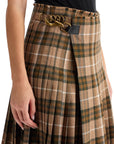 Burberry ered wool blend maxi kilt skirt