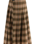 Burberry ered wool blend maxi kilt skirt