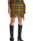 Burberry ered wool and cashmere scarf-style mini skirt