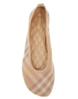 Burberry beige check knit ballerinas with rubber sole