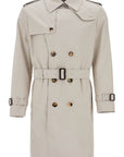 Burberry light beige polyester and cotton trench coat with adjustable belt