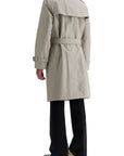 Burberry light beige polyester and cotton trench coat with adjustable belt