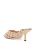 Burberry beige check linen mule sandals with 6.5 cm heel lf mews 65 chk 162393