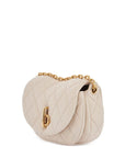 Burberry small beige quilted lambskin bag with golden chain