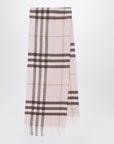 Burberry Pink cashmere scarf with Check pattern