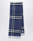 Burberry Blue cashmere scarf with Check pattern