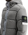 Stone Island hooded nylon metal puffer jacket