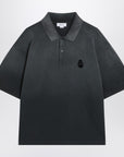 Alexander McQueen Faded effect black polo shirt in cotton