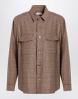 Saint Laurent Overshirt in beige/brown/black houndstooth