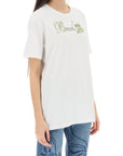Collina Strada Organic Cotton T Shirt With Rhinestones   White
