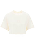 Moncler cropped t-shirt with sequin logo