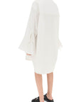 Palm Angels Shirt Dress With Bell Sleeves   White