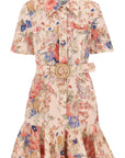 Zimmermann august belted linen shirt dress