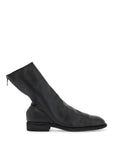 Guidi black leather boots with zip and leather sole