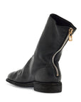 Guidi black leather boots with zip and leather sole