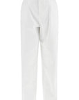 Moschino white cotton wide leg trousers