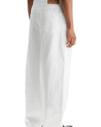 Moschino white cotton wide leg trousers