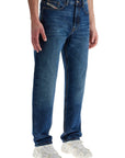 Diesel blue denim straight leg cotton jeans with contrast stitching