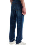 Diesel blue denim straight leg cotton jeans with contrast stitching