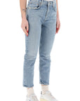 Agolde high-waisted straight cropped jeans in the