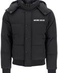 Moschino high-neck down jacket with hood