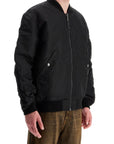 Diesel classic black nylon bomber jacket with zip and side pockets